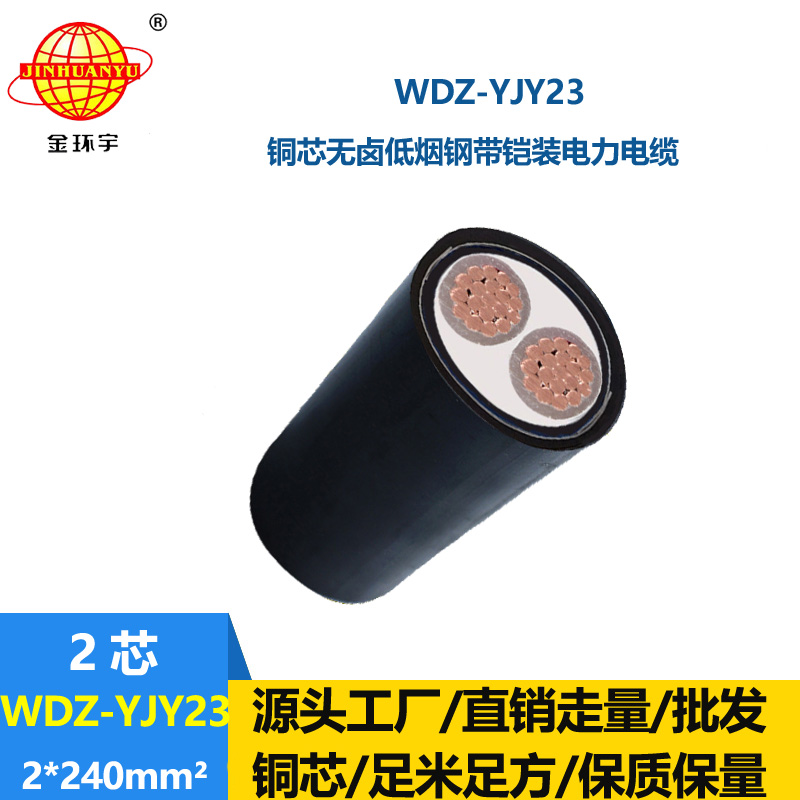 金環(huán)宇 低煙無(wú)鹵電纜 鋼帶鎧裝電纜WDZ-YJY23-2X240 電力電纜