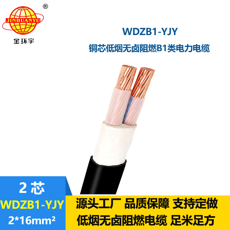 金環(huán)宇電線電纜 WDZB1-YJY 2x16平方 B1類阻燃低煙無鹵銅芯交聯(lián)電纜